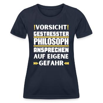 Don't talk to stressed philosophers! - Women's Functional T-Shirt - navy - Front - AI Model Female 172 light (172cm)