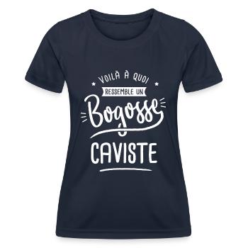 bogosse caviste cadeau humour vigneron vin - T-shirt sport Femme - bleu marine - Devant - AI Model Female 172 light (172cm)