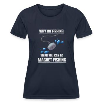 Pourquoi aller pêcher quand on peut aller à la - T-shirt sport Femme - bleu marine - Devant - AI Model Female 172 light (172cm)