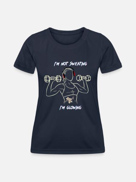 Fitness Girl mit Hanteln - Frauen Funktions-T-Shirt - Navy