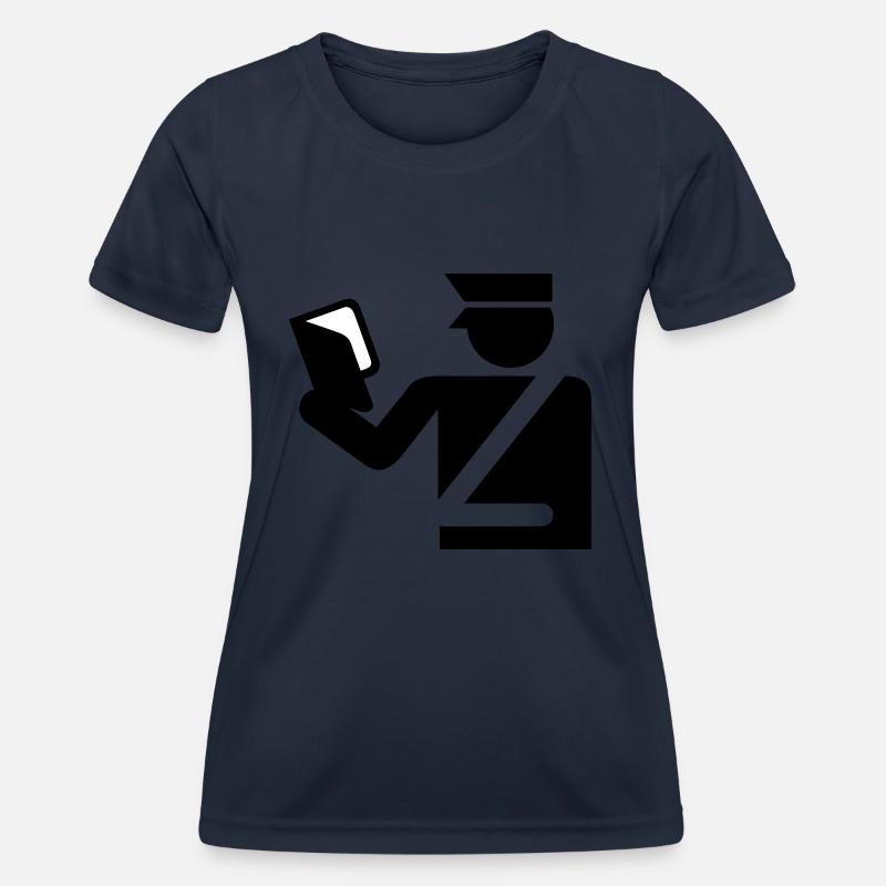 Policeman traffic ticket gift idea hat - Women's Functional T-Shirt - navy