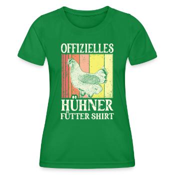 Official Chicken Feeding Shirt - Women's Functional T-Shirt - kelly green - Front - AI Model Female 172 dark (172cm)
