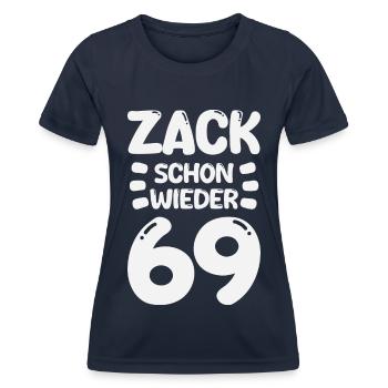 Zack 69 again! Birthday - Women's Functional T-Shirt - navy - Front - AI Model Female 172 light (172cm)