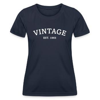 Vintage Est. 1965 Birthday Gift - Women's Functional T-Shirt - navy - Front - AI Model Female 172 light (172cm)