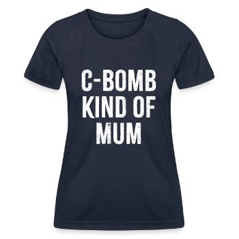 C Bomb Kind of Mum - Women's Functional T-Shirt - navy - Front - AI Model Female 172 light (172cm)