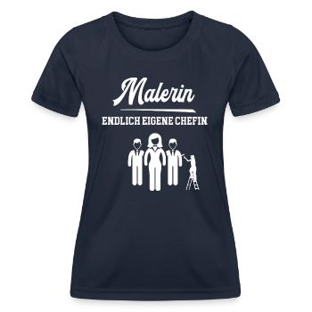 Malerin Endlich Eigene Chefin Malerei Lackiererin - Frauen Funktions-T-Shirt - Navy - Vorne - AI Model Female 172 light (172cm)