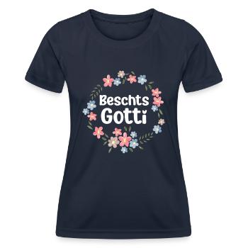 Beschts Gotti Taufpatin Schweiz Patentante - Frauen Funktions-T-Shirt - Navy - Vorne - AI Model Female 172 light (172cm)