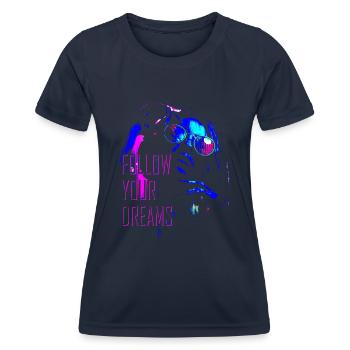 Suivez vos rêves - T-shirt sport Femme - bleu marine - Devant - AI Model Female 172 light (172cm)
