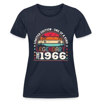 Légende Juin 1966 56ème Anniversaire Cadeau Hommes - T-shirt sport Femme - bleu marine - Devant - AI Model Female 172 light (172cm)