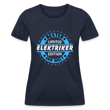 Best electrician in the world - Women's Functional T-Shirt - navy - Front - AI Model Female 172 light (172cm)