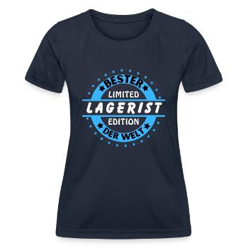 Best warehouse clerk in the world - Women's Functional T-Shirt - navy - Front - AI Model Female 172 light (172cm)