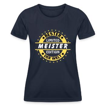 Meilleur Maître du Monde - T-shirt sport Femme - bleu marine - Devant - AI Model Female 172 light (172cm)
