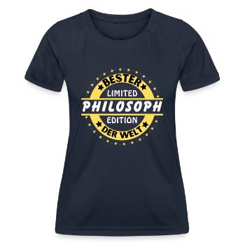 Bester Philosoph der Welt - Frauen Funktions-T-Shirt - Navy - Vorne - AI Model Female 172 light (172cm)