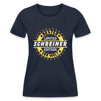 Bester Schreiner der Welt - Frauen Funktions-T-Shirt - Navy - Vorne - AI Model Female 172 light (172cm)