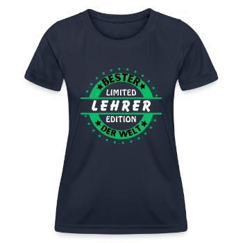 Bester Lehrer der Welt - Frauen Funktions-T-Shirt - Navy - Vorne - AI Model Female 172 light (172cm)