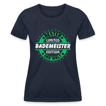 Bester Bademeister der Welt - Frauen Funktions-T-Shirt - Navy - Vorne - AI Model Female 172 light (172cm)