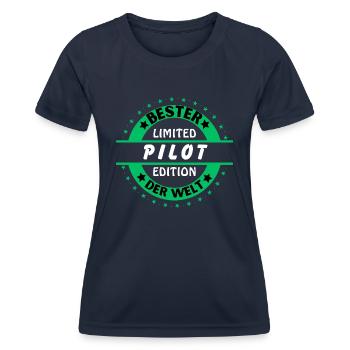 Meilleur pilote du monde - T-shirt sport Femme - bleu marine - Devant - AI Model Female 172 light (172cm)