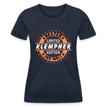 Best plumber in the world - Women's Functional T-Shirt - navy - Front - AI Model Female 172 light (172cm)