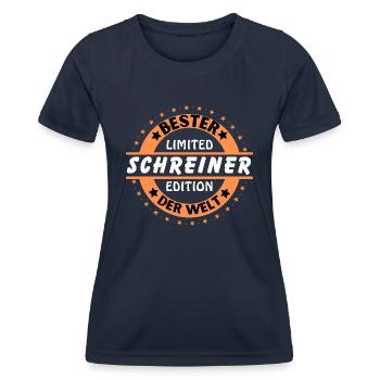Bester Schreiner der Welt - Frauen Funktions-T-Shirt - Navy - Vorne - AI Model Female 172 light (172cm)