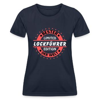 Meilleur guide de leurres au monde - T-shirt sport Femme - bleu marine - Devant - AI Model Female 172 light (172cm)