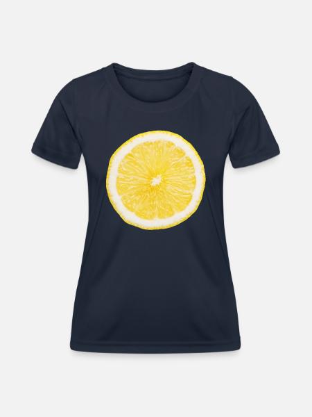 Zitrone - Frauen Funktions-T-Shirt - Navy