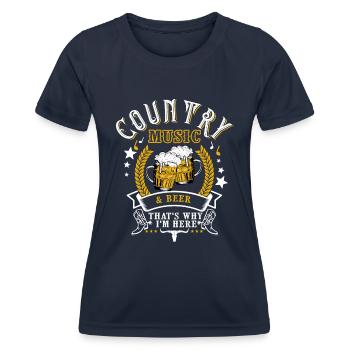 Country music and vintage beer - Women's Functional T-Shirt - navy - Front - AI Model Female 172 light (172cm)