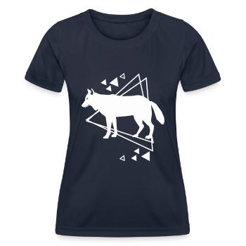 Wolf - Tierfreund Naturschutz - Frauen Funktions-T-Shirt - Navy - Vorne - AI Model Female 172 light (172cm)