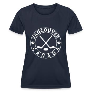Hockey sur glace à Vancouver - T-shirt sport Femme - bleu marine - Devant - AI Model Female 172 light (172cm)