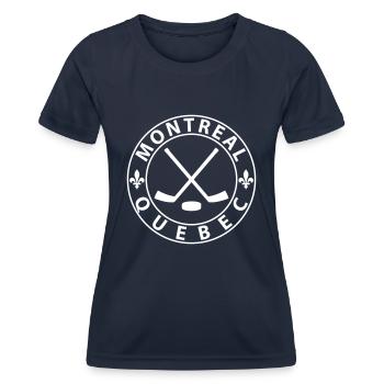 Hockey sur glace à Montréal - T-shirt sport Femme - bleu marine - Devant - AI Model Female 172 light (172cm)