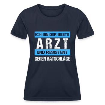 Resistenter Arzt - Frauen Funktions-T-Shirt - Navy - Vorne - AI Model Female 172 light (172cm)