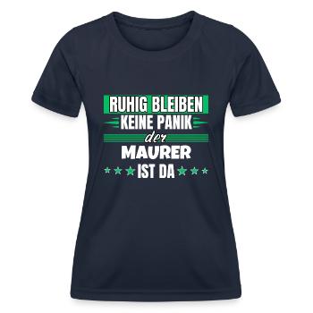 Ruhig bleiben ich bin Maurer - Frauen Funktions-T-Shirt - Navy - Vorne - AI Model Female 172 light (172cm)