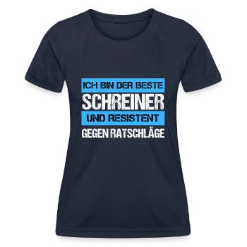Resistenter Schreiner - Frauen Funktions-T-Shirt - Navy - Vorne - AI Model Female 172 light (172cm)