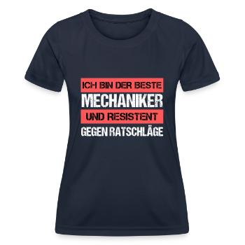 Mécanique résistante - T-shirt sport Femme - bleu marine - Devant - AI Model Female 172 light (172cm)