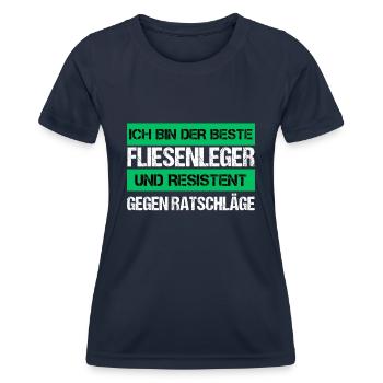 Carreleur résistant - T-shirt sport Femme - bleu marine - Devant - AI Model Female 172 light (172cm)