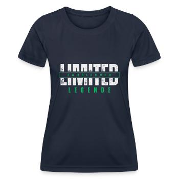 Légende limitée de l’instructeur de conduite. - T-shirt sport Femme - bleu marine - Devant - AI Model Female 172 light (172cm)