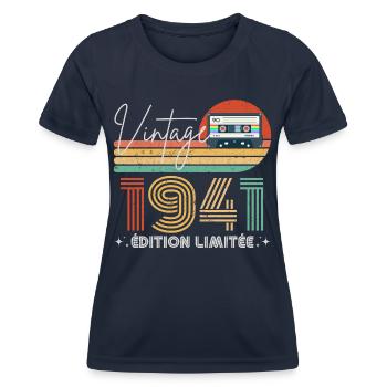 Vintage 1941 cadeau année de naissance 1941 rétro - T-shirt sport Femme - bleu marine - Devant - AI Model Female 172 light (172cm)