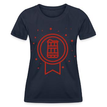 Beer - Beer / Beer Mug - Beer Bottle Beer Barrel - Women's Functional T-Shirt - navy - Front - AI Model Female 172 light (172cm)