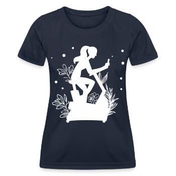 Workout - Bicycle Fitness Home Endurance Sports - Women's Functional T-Shirt - navy - Front - AI Model Female 172 light (172cm)