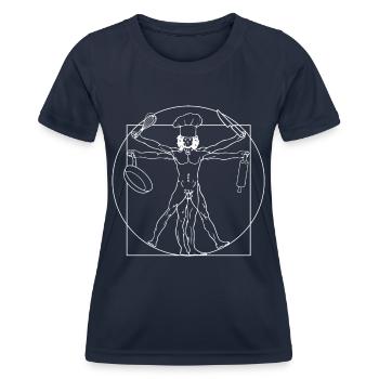 Cuisinier cuisinier cuisinier de Vinci De Vinci Cuisinier - T-shirt sport Femme - bleu marine - Devant - AI Model Female 172 light (172cm)