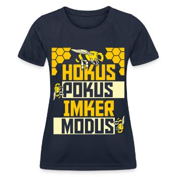 Imker Bienenzüchter Spruch Bienenliebhaber Imkerei - Frauen Funktions-T-Shirt - Navy - Vorne - AI Model Female 172 light (172cm)