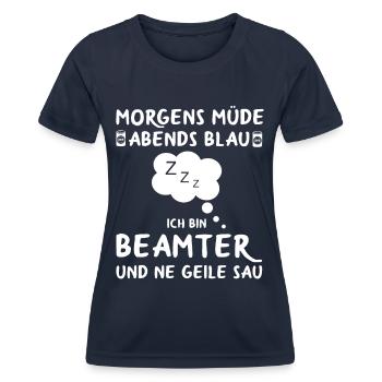 Beamter Verbeamtet Beamten Beamte Sprüche - Frauen Funktions-T-Shirt - Navy - Vorne - AI Model Female 172 light (172cm)