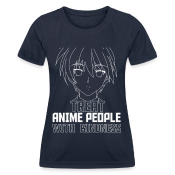Anime Manga Otaku Kawaii Japan Cosplay Comic - T-shirt sport Femme - bleu marine - Devant - AI Model Female 172 light (172cm)