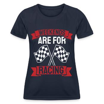 Auto-Rennen Fahrrad-Rennen Racer Geschenk - Frauen Funktions-T-Shirt - Navy - Vorne - AI Model Female 172 light (172cm)