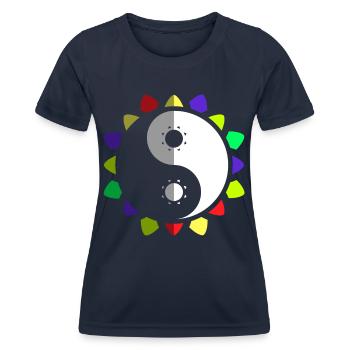 Qigong Qi Gong Tai Chi Chigong - Frauen Funktions-T-Shirt - Navy - Vorne - AI Model Female 172 light (172cm)