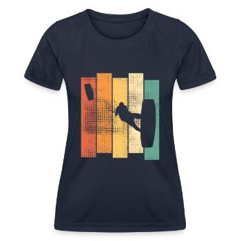 Kite Kitesurfer kiteboarding kitesurfing - Frauen Funktions-T-Shirt - Navy - Vorne - AI Model Female 172 light (172cm)