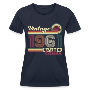Original vintage 1961 61st birthday gift - Women's Functional T-Shirt - navy - Front - AI Model Female 172 light (172cm)