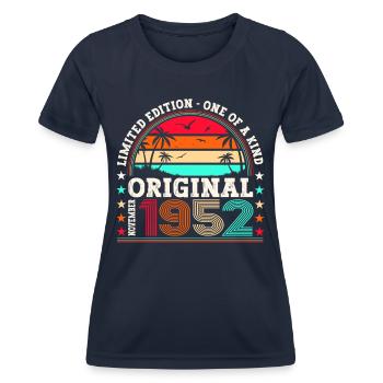 Original November 1952 70th birthday gift - Women's Functional T-Shirt - navy - Front - AI Model Female 172 light (172cm)