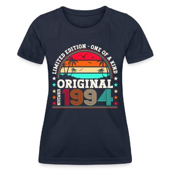 Original November 1994 28th Birthday Gift - Women's Functional T-Shirt - navy - Front - AI Model Female 172 light (172cm)