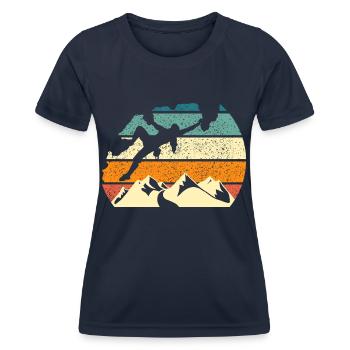 climbing sport climbing climber climb rock climbing - Women's Functional T-Shirt - navy - Front - AI Model Female 172 light (172cm)