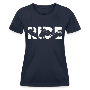 Schneemobilfahrt Neuheit Schneemobilfahren Grafikgeschenke - Frauen Funktions-T-Shirt - Navy - Vorne - AI Model Female 172 light (172cm)